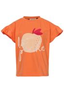 Little T-shirt Ruffled Short Sleeve Tangerine