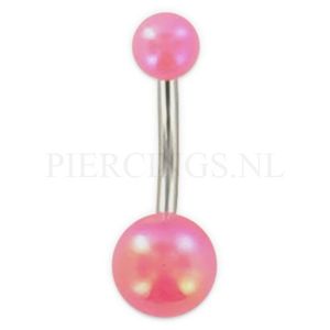 Navelpiercing acryl parelmoer roze