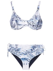 Lygia & Nanny bikini à imprimé palmier - Bleu