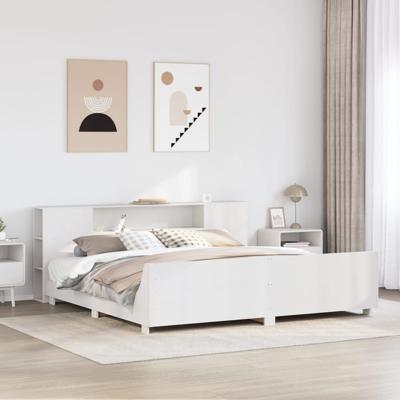 Bedframe zonder matras massief grenenhout wit 180x200 cm