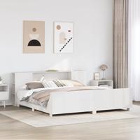Bedframe zonder matras massief grenenhout wit 180x200 cm