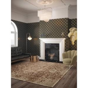 DUTCH WALLCOVERINGS DUTCH WALLCOVERINGS Behang Palm Palace zwart en goudkleurig