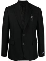 Versace blazer boutonné à détail de boucle - Noir - thumbnail