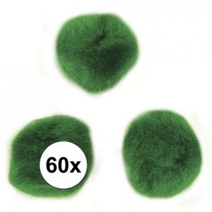 Groene decoratieve pompons 15 mm