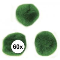 Groene decoratieve pompons 15 mm - thumbnail