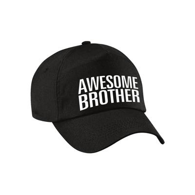 Awesome brother tekst petje - baseballcap - voor broer - zwart - heren