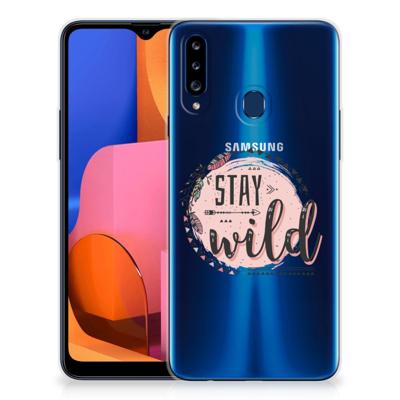 Samsung Galaxy A20s Telefoonhoesje met Naam Boho Stay Wild Samsung Galaxy A20s Telefoonhoesje met Naam Boho Stay Wild