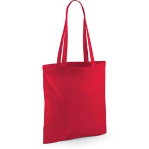 Draagtasje met hengsels - rood - 42 x 38 cm - katoen - 10 liter - boodschappen - gymtas