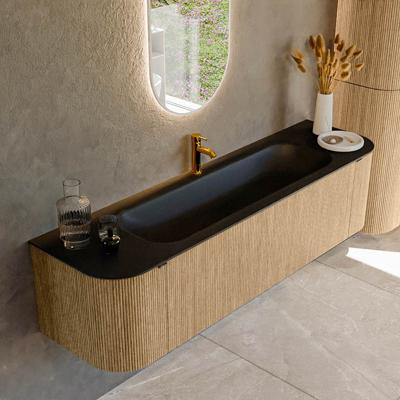 Badmeubel Mondiaz Kurve | 170 cm | Meubelkleur Oak | Wastafelkleur Urban | Midden spoelbak | 1 kraangat