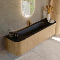 Badmeubel Mondiaz Kurve | 170 cm | Meubelkleur Oak | Wastafelkleur Urban | Midden spoelbak | 1 kraangat