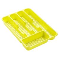 Plasticforte Bestekbak - bestekhouder - 5 vaks - lime groen - 33 x 24 x 4 cm - Kunststof