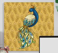 Canvas schilderij vogels Bloemen kalkoen gouden bloemen