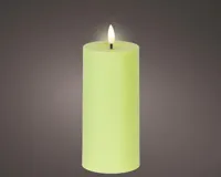 Lumineo solar kaars plastic groen Ø7 x 15 cm warm wit