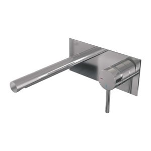 Brauer Chrome Edition Wastafelmengkraan inbouw - rechte uitloop links - hendel lang smal - afdekplaat - model A 1 - chroom 5-CE-004-S2