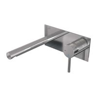Brauer Chrome Edition Wastafelmengkraan inbouw - rechte uitloop links - hendel lang smal - afdekplaat - model A 1 - chroom 5-CE-004-S2