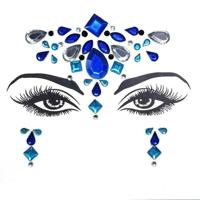 3 PC'S voorhoofd groene Masquerade make-up acryl gezicht sticker stijl: YT-55