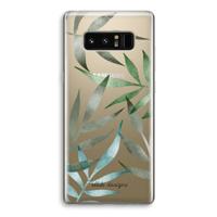 Tropical watercolor leaves: Samsung Galaxy Note 8 Transparant Hoesje - thumbnail