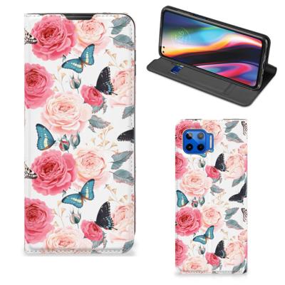 Motorola Moto G 5G Plus Smart Cover Butterfly Roses Motorola Moto G 5G Plus Smart Cover Butterfly Roses