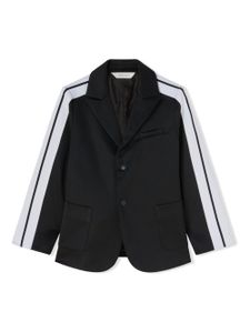 Palm Angels Kids blazer bicolore à simple boutonnage - Noir