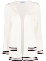Thom Browne cardigan nervuré à bande tricolore - Blanc