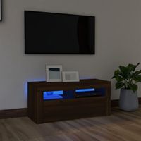 Tv-meubel met LED-verlichting 90x35x40 cm bruineikenkleurig - thumbnail