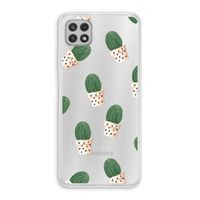 Cactusprint roze: Samsung Galaxy A22 4G Transparant Hoesje