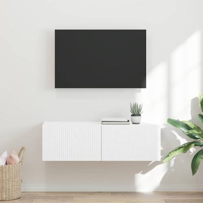 TV Wandkast Wandgemonteerd Wit 60 x 31 x 29.5 cm Bewerkt hout