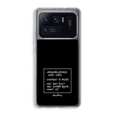 Mijn Motto's: Xiaomi Mi 11 Ultra Transparant Hoesje