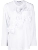 Comme Des Garçons Comme Des Garçons t-shirt à appliques fleurs - Blanc