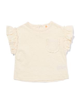 HEMA Baby T-shirt jersey broderie gebroken wit (gebroken wit)