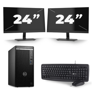 Dell Optiplex 390 Desktop - Intel Core i7-2e Generatie - 16GB RAM - 256GB SSD - Windows 10 + 2x 24 inch Monitor