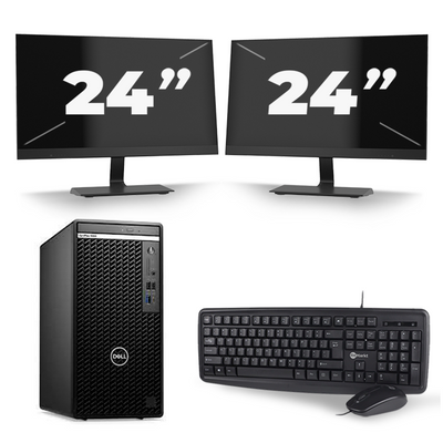 Dell Optiplex 390 Desktop - Intel Core i7-2e Generatie - 16GB RAM - 256GB SSD - Windows 10 + 2x 24 inch Monitor