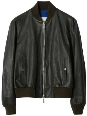 Burberry Leren bomberjack - Zwart Burberry Leren bomberjack - Zwart