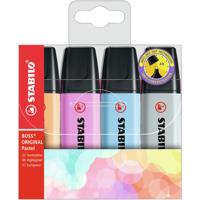 STABILO BOSS ORIGINAL Pastel, markeerstift, etui met 4 kleuren