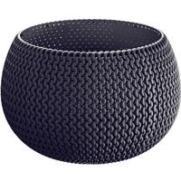 Kunststof bloempot/plantenpot Splofy - grijs - D19 x H20 cm - 4 liter - rond - buiten/tuin potten