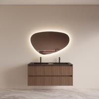 Badmeubelset BWS Riga met Asia Wastafel Zwart 120 cm Donker Eiken Japandi