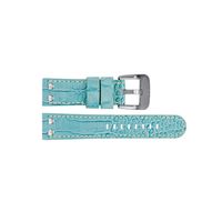 TW Steel horlogeband TWB31 Leder Lichtblauw 22mm + wit stiksel - thumbnail