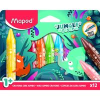Waskrijt maped jungle fever jumbo set a 12 kleuren