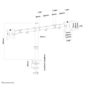 Neomounts FPMA-D550DBLACK bureausteun voor flatscreens