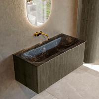 Badmeubel Mondiaz Kurve-Dlux | 100 cm cm | Meubelkleur Shadow | Wastafelkleur Lava | Solid surface | Wasbak midden spoelbak | Zonder kraangat(en)