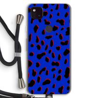 Blue Leopard: Pixel 4a 5G Transparant Hoesje met koord