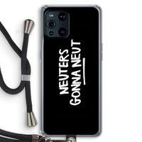 Neuters (zwart): Oppo Find X3 Transparant Hoesje met koord