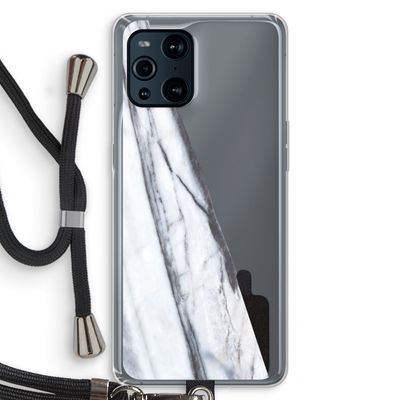 Gestreepte marmer: Oppo Find X3 Transparant Hoesje met koord