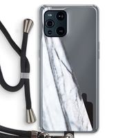 Gestreepte marmer: Oppo Find X3 Transparant Hoesje met koord