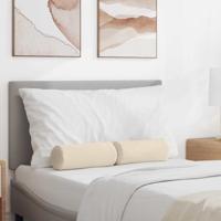 VidaXL Bolster kussens 2 stuks beige ø 15 x 40 cm microvezel stof