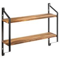 Wandplank 2 Niveaus Hangende Plank Wandplank 60 x 15 x 51 cm