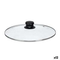 Pannedeksel Kinvara CN-SW1304-26CM CN-SW1304-26CM Transparant Zilverkleurig Zilver Metaal Glas Roestvrij staal Kristal Staal 26