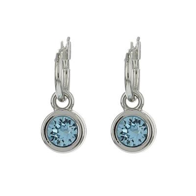 Biba Hang Oorbellen met Swarovski Steentje Aquamarine