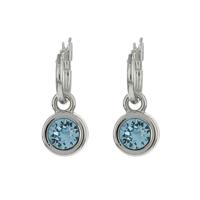 Biba Hang Oorbellen met Swarovski Steentje Aquamarine