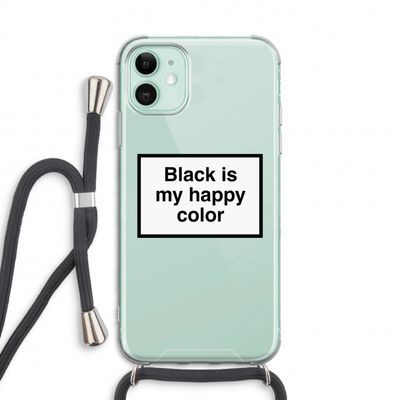 Black is my happy color: iPhone 11 Transparant Hoesje met koord